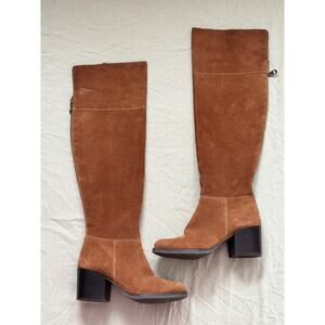 Vintage Y2K Sz7 Steve Madden Orabella Chestnut Genuine Suede Over-the-knee Boots